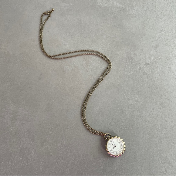 SOLD Clock Pendant Necklace - Picture 2 of 10